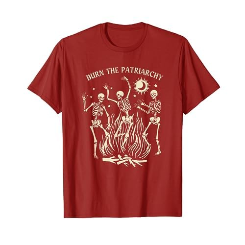 Witch Aesthetic Clothing, Camiseta Feminista Halloween, Niñas, Rojo, Talla S, Manga Corta