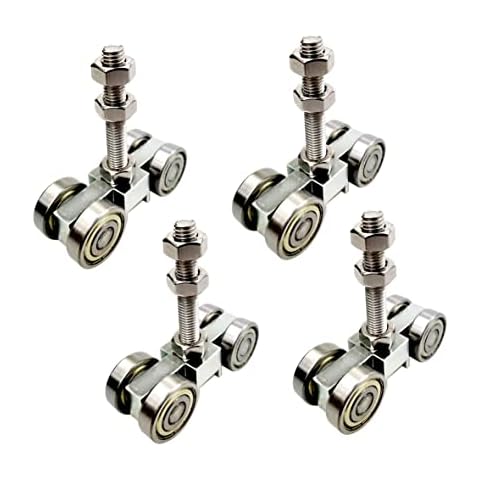 Hi Flame 4 Wheel Heavy Duty Trolley Assembly with Silent M10 Bolt & 3 Nuts for All Standard 1-5/8" or Taller Strut Channel (PACK OF 4 SILVER) Cover