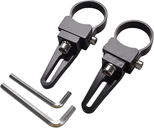 バイク ライトステー 2個セット LED作業灯 ブラケット 直径44mm/1.73インチ パイプ ステー ワークライト 取付金具 穴あけ不要 簡単取付 小型アルミブラケット lightronic