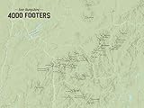 New Hampshire 4000 Footers Map 18x24 Poster (Sage)
