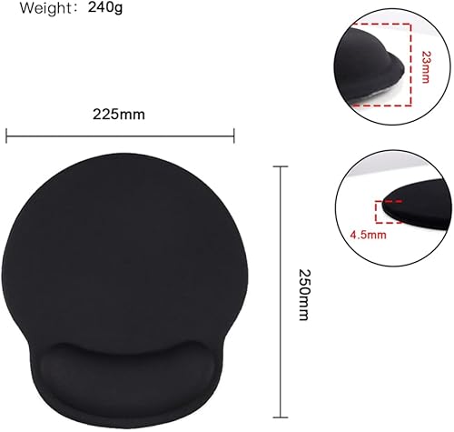 Miniatura 7 de Alfombrilla de mouse ergonómica con soporte para muñeca, almohadilla de mouse de gel con reposamuñecas, cómoda alfombrilla de mouse para computadora