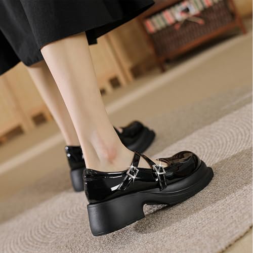 Women's Mary Jane Shoes Patent Leather Platform Chunky Heel - Round Toe Ankle Strap Dress Pumps for Y2K Retro Kawaii Fashion, Uniform Dress Party & Cosplay4
