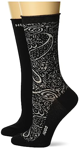 HUGO Women's 2-Pack Pattern and Solid Socks
