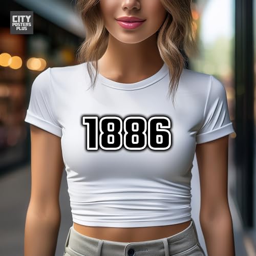 1886 Year Crop Top blanc opaque qui ne se déforme pas