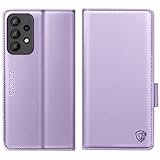 CASBST for Samsung Galaxy A23 5G/4G Case, Kickstand Flip Leather Wallet Book Case with Card Slots Shockproof Magnetic Closure Protective Phone Case Cover Compatible with Samsung A23 - Light Purple - Image 1