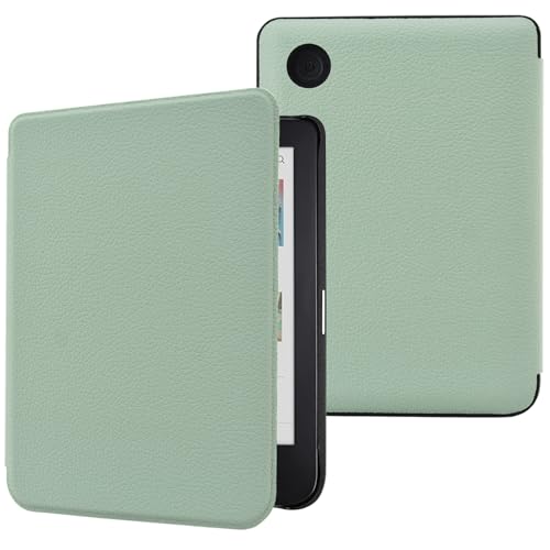 DMluna Funda para Kobo Clara Colour/BW/ 2E, Tolino Shine Colour/Shine 5/4, Cubierta de Cuero PU Premium, Auto Sleep/Wake, Delgada y Ligera, Ajuste Preciso, Verde Agave