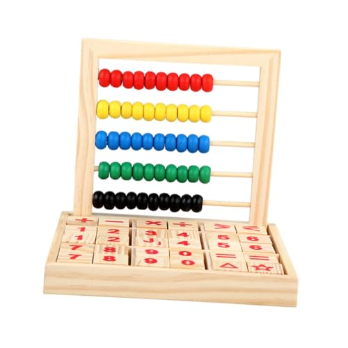 Artibetter 木製そろばん知育 向け算学習ツール 耐久性計算積み木 脳トレ訓練 字認知促進 収納便利なコンパクト設計