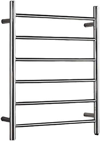 Energy Efficient Wall-Mounted Heated Towel Rack - 6 Low Power Heating Rods with Switch - Hardwired Towel Warmer for Cozy Bathrooms - Perfect Bathroom Accessory