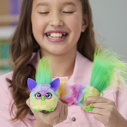 FURBY DJ Furblets Can-Dee-Swirl Mini Electronic Plush Toy with Funny Stretchable Sound Effects & Music, Speaks Furbish, Pink, Blue & Purple by Furby - Used condition - Image 3