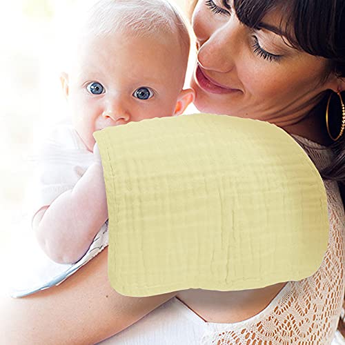 Muslin Burp Cloths For Baby 10 Pack 100% Cotton Baby Washcloths For Boys Girls Large 20''X10'' Super Soft And Absorbent By Yoofoss - Yellow #TOP2