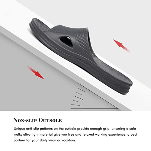 Image of FUNKYMONKEY Men's Shower Slides - Non Slip Quick Drying Sandals for Men - Lightweight Pool Beach Bathroom Slippers Indoor Outdoor