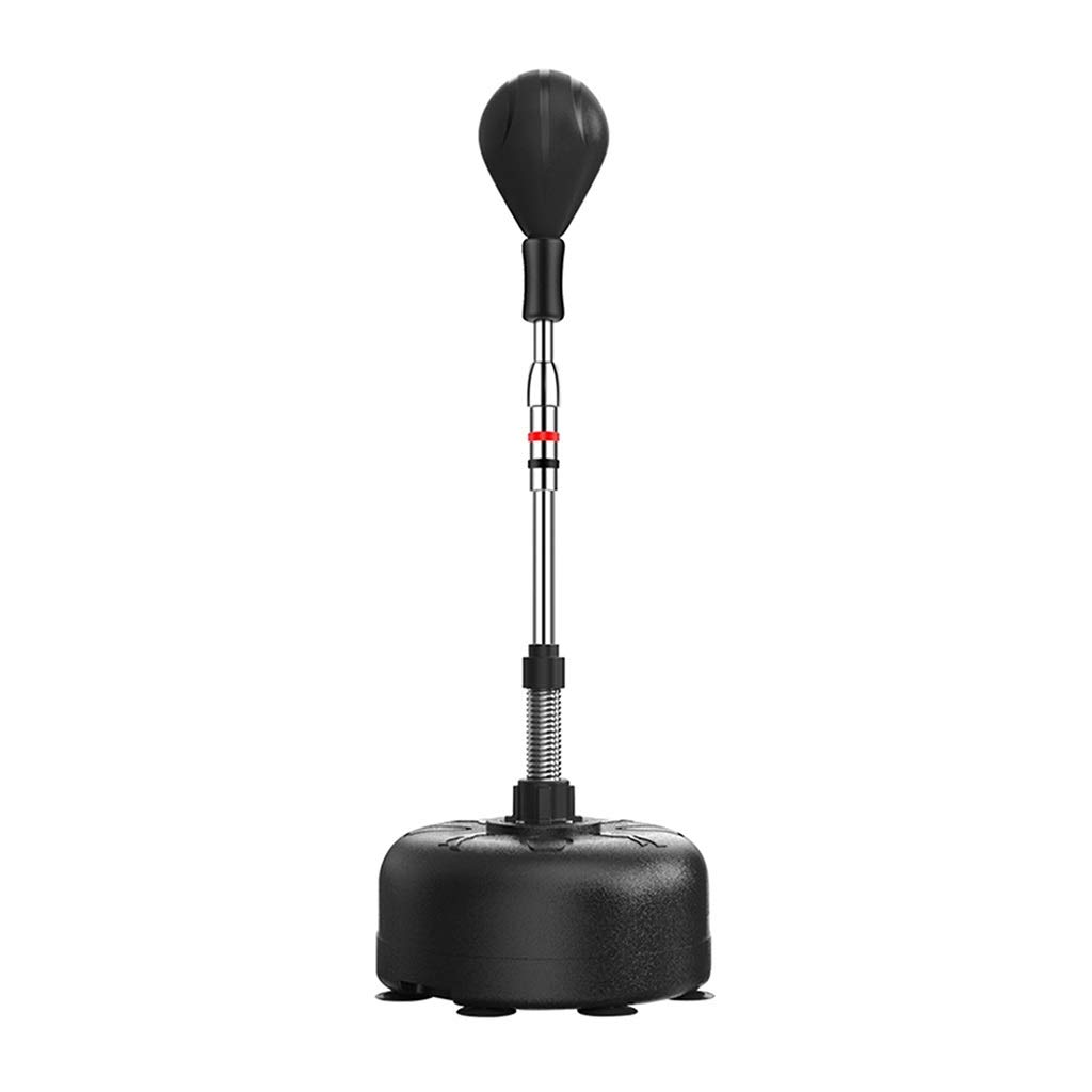 Boxing/Cobra bag Boxing Speed Ball Training Reaction Target Eight Suction Cups Solid Ball Head Height Adjustable 47.2-63 Inches (Color : Black, Size : 50 * 50 * 160cm)