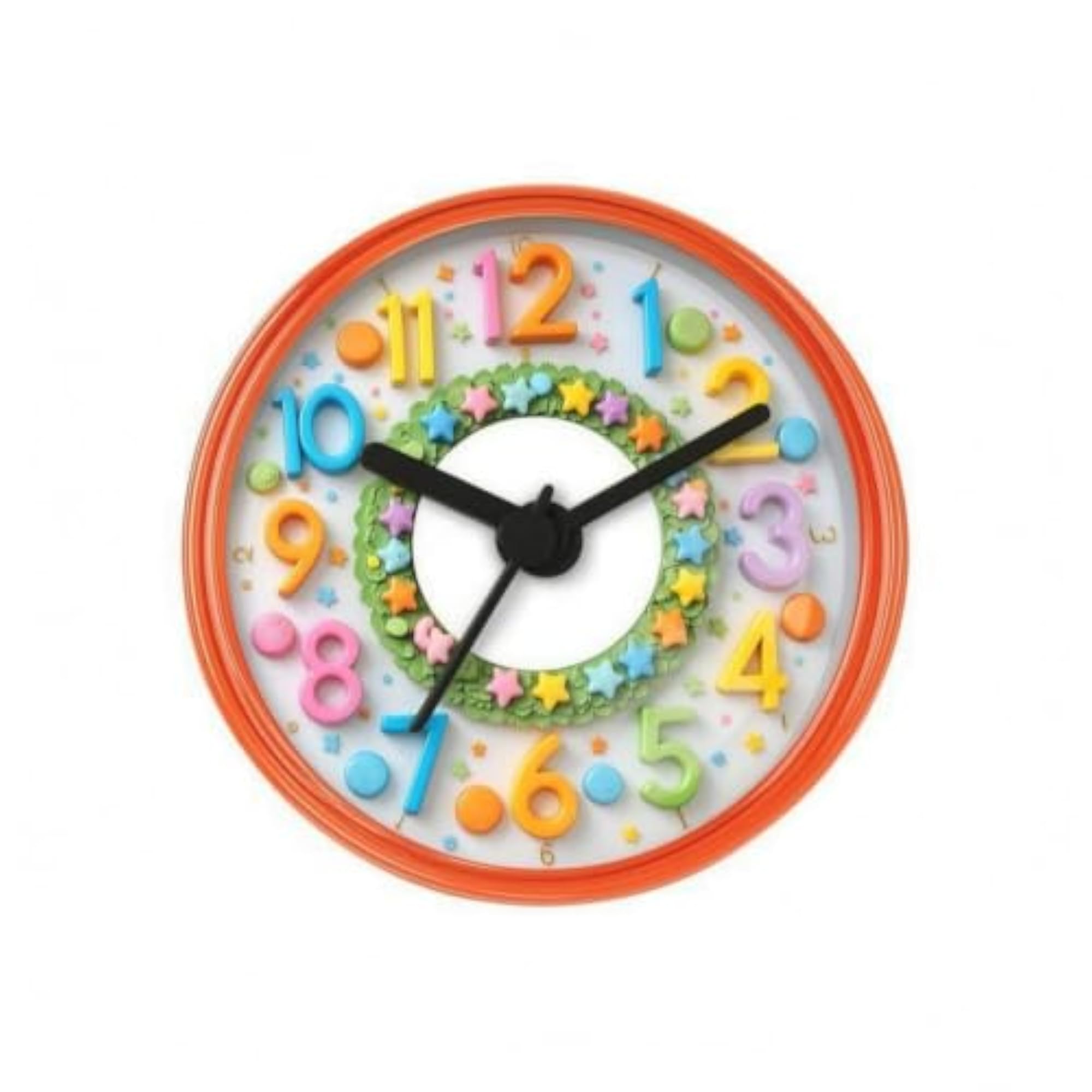 Orange Waterproof Suction Cup Clock for Bathroom