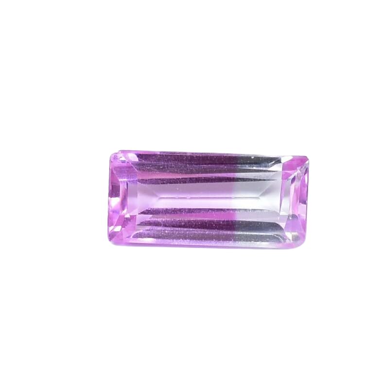 Saphir rose naturel 14x6mm taille émeraude une pierre précieuse certifiée de collection