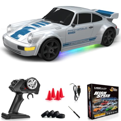 Image of RC Drift Car 1:24 Remote Control Car 4WD 15KM /H High Speed Racing Sport Car with LED Lights RC Cars Toy for Kids Boys Girls Adults Gifts Birthday Christmas