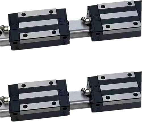 Coavoo HG20 CNC Linear Rail 2PCS HGH20 98.43 inch / 2500mm Length 20mm Width Square Linear Slide Guideway Rail + 4PCS HGH20 CA Carriage Bearing Slider Sliding Block Kit
