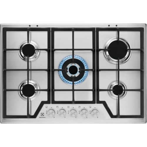Electrolux (KGS 7536 SX) - Table de cuisson à gaz de 75 cm, finition en acier inoxydable