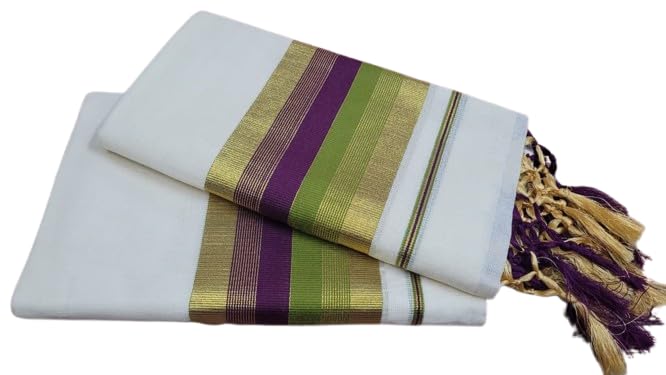 Kerala Kasavu 4 inch Classy design kunjam single set mundu-image-9