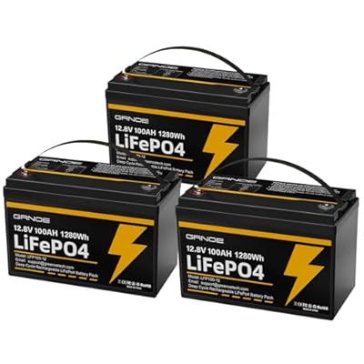 12V 100Ah LiFePO4 Lithium Battery Group 31 (3-Pack) With Built-in 100A BMS, Low-Temp Protection Up to 15000 Deep Cycles Rechargeable Battery for RV, Marine, Solar System, Van, Trailer, Backup