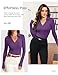 Meetrendi Womens Long Sleeve V Neck Polo Shirts Business Casual Collared Work Top Slim Fitted Basic 2025 Fall Outfit Deep Purple