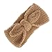 OVOY Turban Headband Baby Girl - Warm Rabbit Knot Hair Band Wrap Newborn Toddler Children 2Pcs (Brown+Beige, One Size)