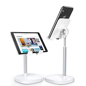 LISEN Desk Organizers and Accessories Workspace Organizers Cell Phone Stand White Height Angle Adjustable Stable iPad…