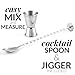 Zulay Kitchen 24oz Stainless Steel Cocktail Shaker Set – Professional Martini & Margarita Shaker with Built-in Strainer, Double-Sided Jigger, Muddler & Mixing Spoon – Bartender Kit for Mixed Drinks