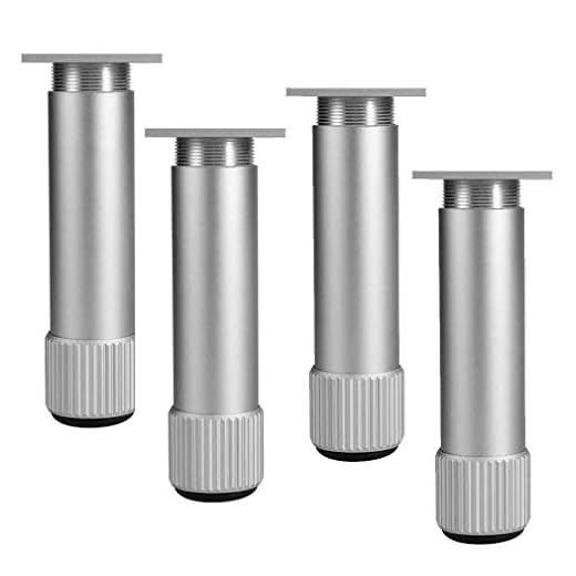 Möbelben, justerbar 1,2 cm aluminiumlegeringskåp fötter bordben, tv-skåp, soffa, soffbord, badrumsskåp Fötter sängben stöd fötter pads, med skruvar, uppsättning 4 (Size : 40cm/15.7")