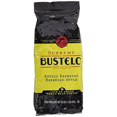 Cafe Bustelo Coffee, Supreme Whole Bean Espresso Style Coffee, 16 Ounces, 6 Count