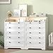 Wodeer White Dresser Tall 5 Drawer Dresser for Bedroom, Wood Chest of Drawers with LED Lights, Charging Station, Metal Handles, Modern Storage Cabinet and Organizer Drawers for Living Room, Hallway