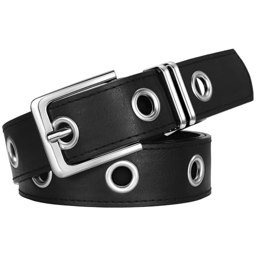 VONMELLI Grommet Leather Belt for Women...