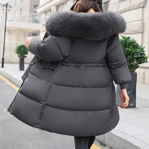 Women Winter Down Puffer Coat Warm Hooded Mid-Length Zip Up Down Jacket for Women Trendy Fashion Warm Outerwear4
