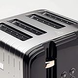 Haden Salcombe Black 4 Slice Toaster - Dual Browning Control, Retro Design, Wide Slot Toaster - Stainless Steel Housing - Self Centring Function - Easy To Clean 4 Slice Toaster - 2300W - Image 6