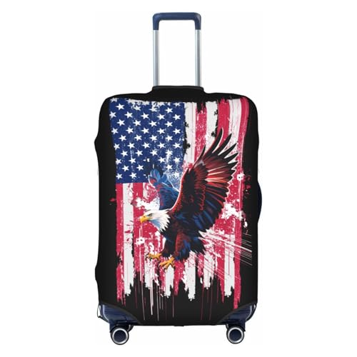 Travel Luggage Cover 4th Of July America Bald Eagleindependence Memorial Day Fashion Washable Baggage Suitcase Protector Fit For Luggage X-Large