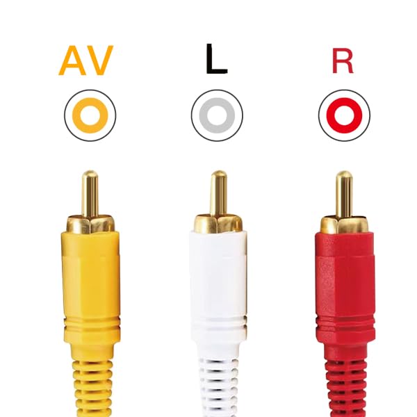HTDYOO Cavo RCA, cavo AV placcato oro, connettori giallo/bianco/rosso da 3 maschio a 3 maschio - 1 piedi/1 pezzo (3 m)