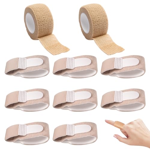 Nouiseuns Pinky Toe Splint – 8PCS Toe Separators and 2PCS Buddy Tape Finger Straps, Soft Wraps for Toe Alignment and Buddy Straps for Fingers, Non-Medical Support for Daily Use