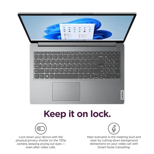 Image of Lenovo IdeaPad 1i Laptop with Office 365 Home and Business • 12GB RAM • 1TB Cloud Storage and 256GB SSD • Intel Core • 14 Anti-Glare Screen • WiFi-6 • 11HR Battery • Windows 11 no Mouse
