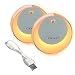 Produktbild OKeanu LED Nachtlicht mit Bewegungsmelder, USB Aufladbare Nachtlampe LED Lichter, Auto ON/Off mit Lichtsensor,Wand- oder Schrankbeleuchtung, Überall Haftend(2 Pack, Gelb)