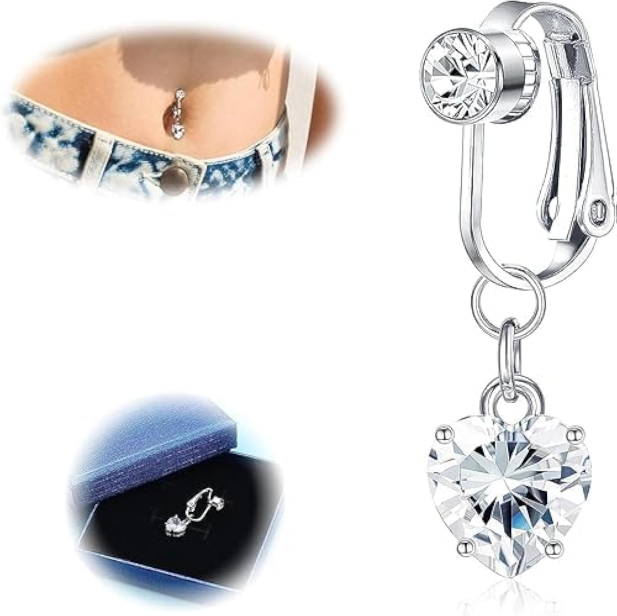 Women's Stainless Steel Belly Button Ring, Hypoallergenic