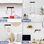 Key Holder with 4 Hooks,Key Hanger Organizer for Wall Mount with 2 Self-Adhesive Tapes,Metal Key Rack for Entryway, Door, Bathroom, Kitchen(Black) - Image 4