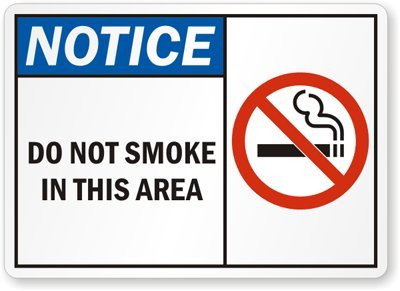 Étiquette S-9607-EU-10 Smartsign Do Not Smoke en vinyle résistant de 17,8 x 25,4 cm