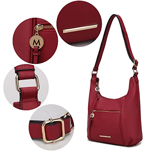 Image of MKF Collection Crossbody Bag for Women - PU Leather Hobo Handbag - Designer Side Messenger Purse, Shoulder Crossover