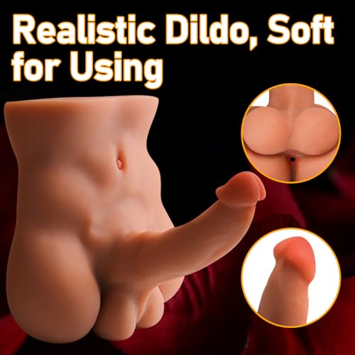 Image of Male Sex Doll with Flexible Dildo, 5.07LB Realistic Sex Dolls with 5 Inch Huge Cock for Female Masturbation, Tight Anal for Gay Sex Toys, Adult Sex Toys Unisex Masturbator for Gay Couple Women