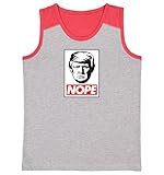 Haase Unlimited Nope - Anti Trump Political Protest Youth Contrast Back Tank Top (Heather/Red, Small)