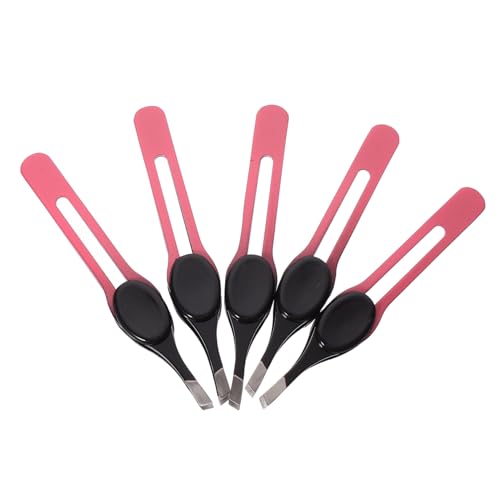 PATKAW 5 Pinzas Para Cejas Con Almohadilla De Goma Pinzas Para Garrapatas Para Humanos Mini Pinzas Para Servir Pinzas Para El Cabello Pinzas De Diseño A Granel Moldeador De Cejas