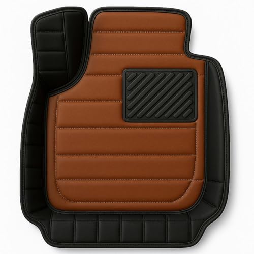 Image of 9D Car Floor Mat for Nissan Tekton 2026 | Black with Brown
