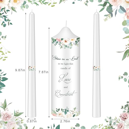 Layhit Unity Wedding Candles Ceremony Set with Glass Candlesticks Holders and Decor for Religious Anniversary Big Events Gifts for Couple