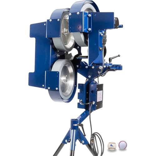 BATA B2 Pitch3 Baseball Three Wheel Pitching Machine, Youth and Adult Dual-Speed Pitch Machine for Baseballs, Practice Training Equipment