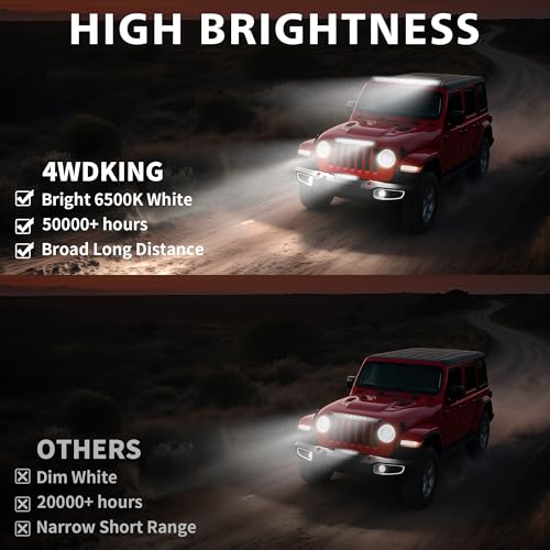 4WDKING LED Light Bar 20 inch IP68&IP69K Waterproof Dual Row Off Road Light Bar with DT Connector 120W Flood and Spot Combo Beam Work Light for Truck Cars ATV UTV Boat