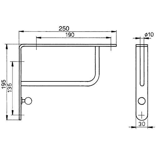 Unbekannt 05075019.19 Stainless Steel Effect Grimme Kemwer Brackets Angle with Coat Hooks, Shelf Support for Wardrobe Steel - Image 2